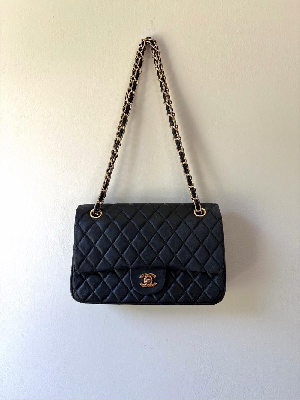 Classic Black Quilted Shoulder Bag
